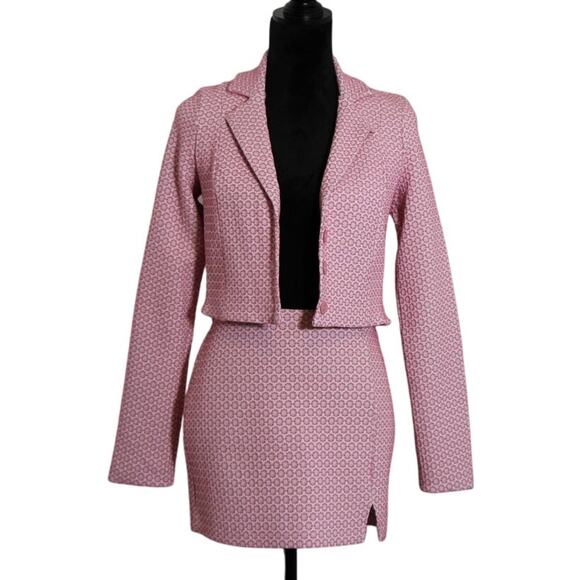 SHOW ME YOUR MUMU Pink Floral Blazer Skirt 2pc Set, Size Medium - Picture 1 of 16